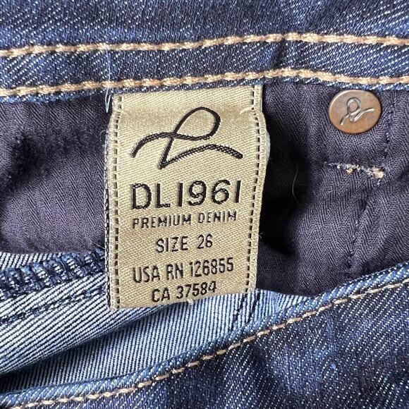DL1961 Toni High Rise Cropped Jeans Dark Wash Crush Womens Size 26 - Picture 9 of 12